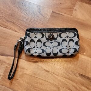 Coach Black and Gray Wristlet